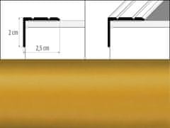 Effector Prechodové lišty A36 - SCHODOVÉ šírka 2,5 x výška 2 x dĺžka 90 cm - zlatá