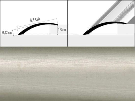 Effector Prechodové lišty A48 - SAMOLEPIACE šírka 4,1 x výška 0,62 x dĺžka 200 cm - inox