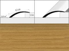 Effector Prechodové lišty A48 - SAMOLEPIACE šírka 4,1 x výška 0,62 x dĺžka 200 cm - dub