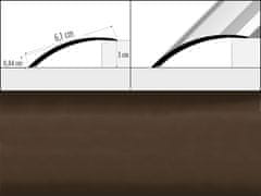 Prechodové lišty A49 - SAMOLEPIACE šírka 6,1 x výška 0,82 x dĺžka 100 cm - bronz