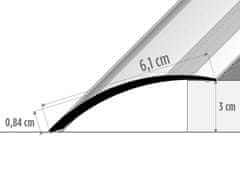 Effector Prechodové lišty A49 - SAMOLEPIACE šírka 6,1 x výška 0,82 x dĺžka 100 cm - inox