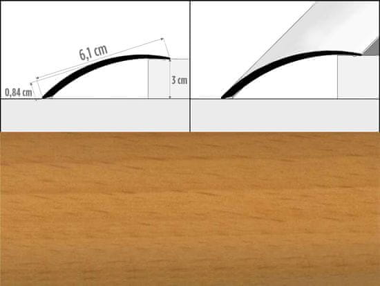 Effector Prechodové lišty A49 - SAMOLEPIACE šírka 6,1 x výška 0,82 x dĺžka 100 cm - buk