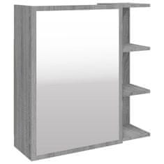 Vidaxl Zrkadlová skrinka sivá sonoma 62,5x20,5x64 cm spracované drevo