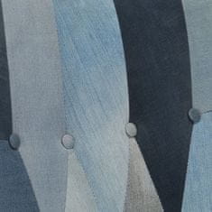 Vidaxl Hojdacie kreslo s podnožkou modrá denim patchwork plátno