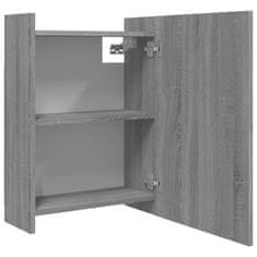 Vidaxl Zrkadlová skrinka sivá sonoma 62,5x20,5x64 cm spracované drevo