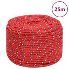 Vidaxl Lodné lano červené 10 mm 25 m polypropylén