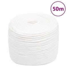 Vidaxl Lodné lano biele 8 mm 50 m polypropylén