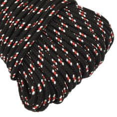 Vidaxl Lodné lano čierne 3 mm 50 m polypropylén