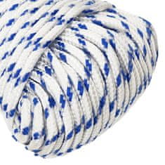 Vidaxl Lodné lano biele 5 mm 100 m polypropylén