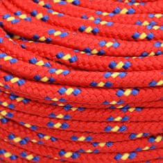 Vidaxl Lodné lano červené 10 mm 25 m polypropylén