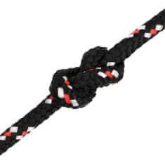 Vidaxl Lodné lano čierne 10 mm 25 m polypropylén