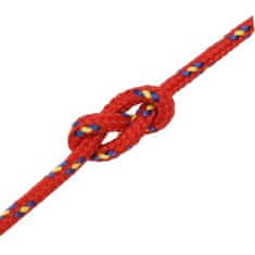 Vidaxl Lodné lano červené 4 mm 25 m polypropylén