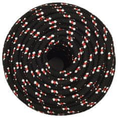 Vidaxl Lodné lano čierne 12 mm 25 m polypropylén