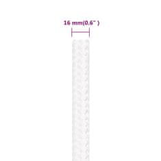 Vidaxl Lodné lano biele 16 mm 50 m polypropylén