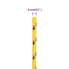 Vidaxl Lodné lano žlté 8 mm 50 m polypropylén