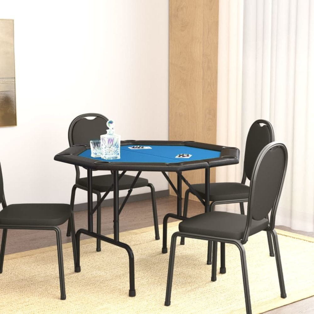 Petromila vidaXL Skladací pokrový stôl pre 8 hráčov modrý 108x108x75 cm