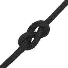 Vidaxl Lodné lano čierne 12 mm 250 m polypropylén