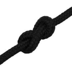 Vidaxl Pracovné lano čierne 6 mm 100 m polyester