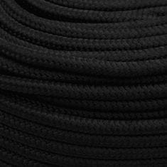 Vidaxl Pracovné lano čierne 8 mm 25 m polyester