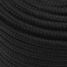 Vidaxl Lodné lano čierne 12 mm 250 m polypropylén