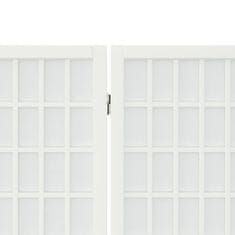 Vidaxl Skladací paraván s 4 panelmi, japonský štýl 160x170 cm biely