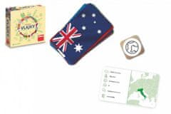 DINO Poznaj vlajky cestovná spoločenská hra v krabičke 13x13x4cm Cena za 1ks