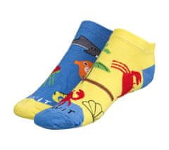Ponožky nízke Pláž - 35-38 - žltá, modrá