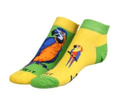 Ponožky nízke Papagáj - 35-38 - žltá, zelená