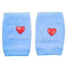 NEW BABY Detské nákolenníky New Baby s ABS I Love Mum and Dad modré 