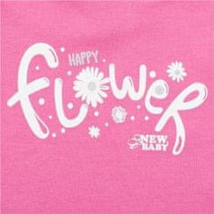 NEW BABY 2-dielna dojčenská bavlnená súprava New Baby Happy Flower tmavo ružová 74 (6-9m)
