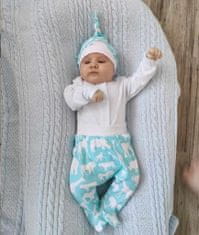 NEW BABY 3-dielna bavlnená dojčenská súprava New Baby Kiddy bielo-tyrkysová 68 (4-6m)