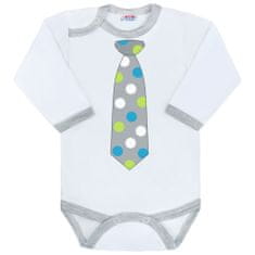 NEW BABY Body s potlačou New Baby s kravatou s bodkami 86 (12-18m)