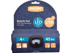 LED čelovka Extol Light čiapka s čelovkou, nabíjacia modrá / čierna