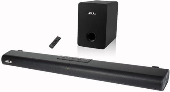 Bluetooth bezdrôtový soundbar akai asb7wsw skvelý zvuk aux in vstup usb port optický vstup moderný design