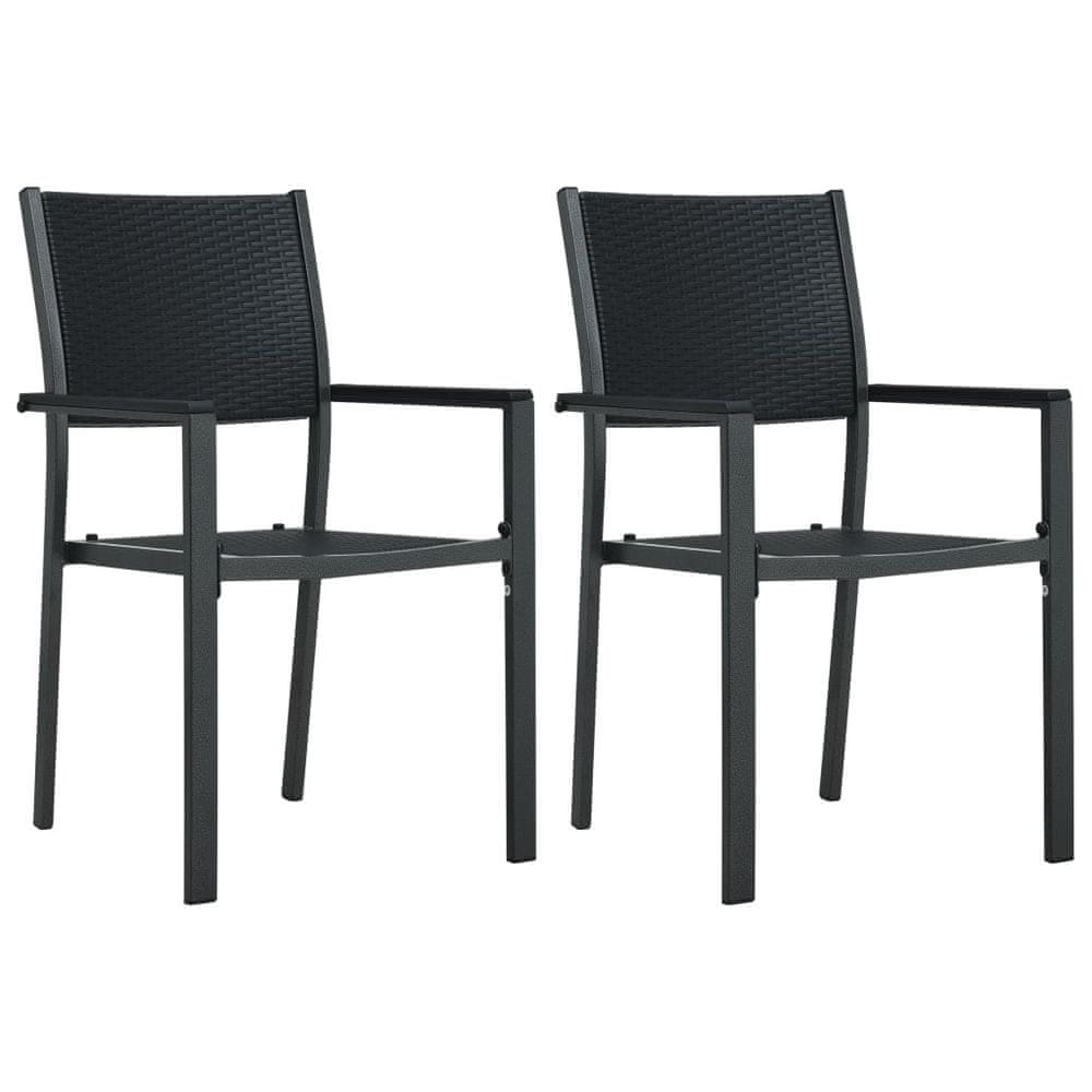 Petromila vidaXL Záhradné stoličky 2 ks čierne plastové ratanový vzhľad