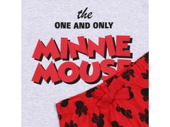 Disney Sivé a červené pyžamo Minnie Mouse DISNEY s krátkym rukávom a volánmi S