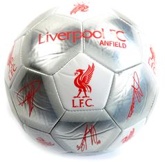 FAN SHOP SLOVAKIA Futbalová lopta Liverpool Silver s podpismi, veľkosť 5