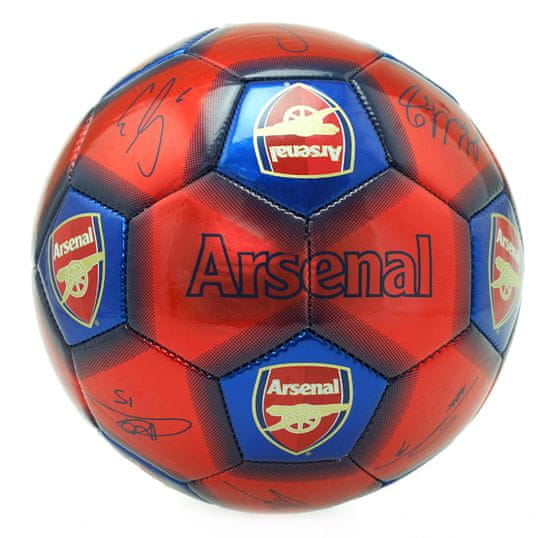 FAN SHOP SLOVAKIA Futbalová lopta Arsenal FC s 19 podpismi, veľkosť 5