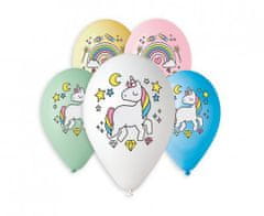 GoDan Latexové balóny na hélium Rainbow Unicorn 13" - 5 ks