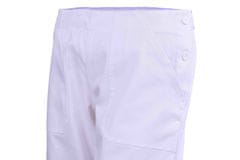BORTEX Nohavice biele 3/4 na pevný pás dámske (100% bavlna) 56/170