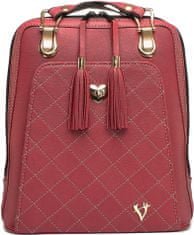 VegaLM Kožený ruksak z pravej hovädzej kože s možnosťou nosenia ako kabelky v bordovej farbe