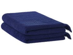 Beliani Sada 2 bavlnených froté uterákov modrá ATIU