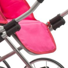 NEW BABY Detský Retro kočík pre bábiky 2v1 New Baby Anetka rúžový s bodkami 