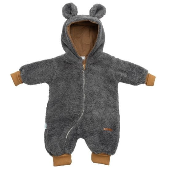 NEW BABY Luxusný detský zimný overal New Baby Teddy bear sivý 56 (0-3m)