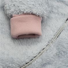 NEW BABY Luxusný detský zimný overal New Baby Teddy bear šedo ružový 86 (12-18m)