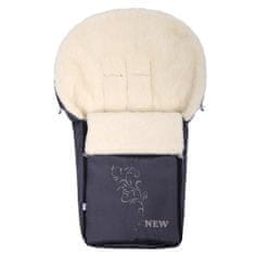 NEW BABY Luxusný fusak s ovčím rúnom New Baby sivý 
