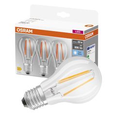 Osram 3x LED žiarovka E27 A60 6,5W = 60W 806lm 4000K Neutrálna biela 360°