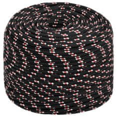 Vidaxl Lodné lano čierne 8 mm 25 m polypropylén