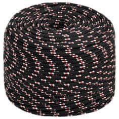 Vidaxl Lodné lano čierne 10 mm 25 m polypropylén