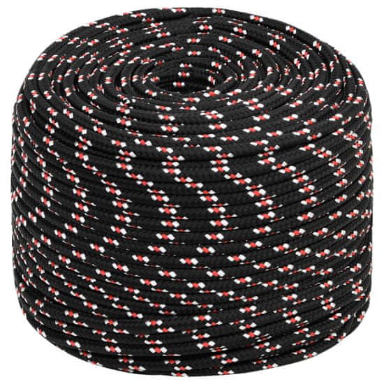 Vidaxl Lodné lano čierne 6 mm 50 m polypropylén